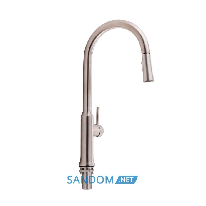 Змішувач для кухні з висувним зливом Qtap Baruska 9137103UN