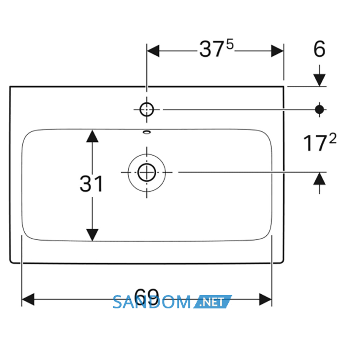 Умивальник Geberit iCon 75 (124075000)