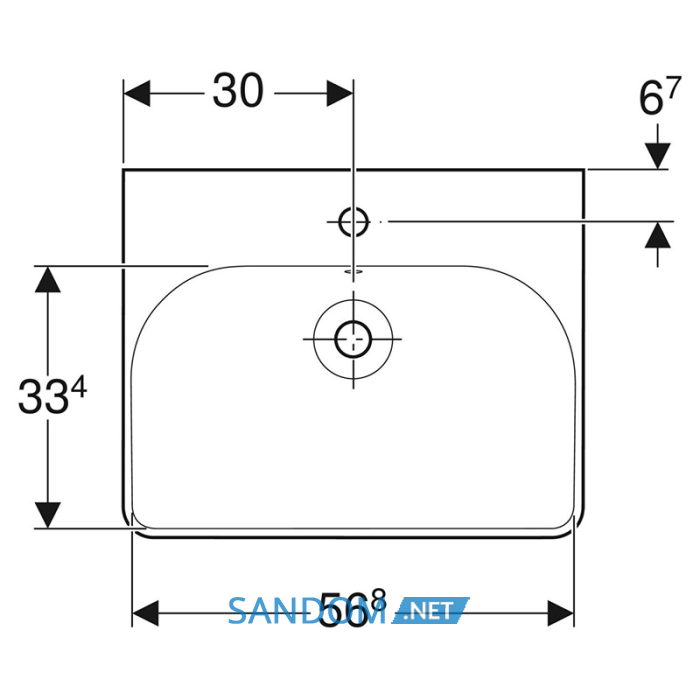 Умивальник Geberit Smyle Square 60 (500.229.01.1)