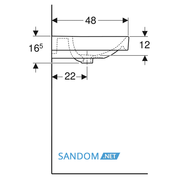 Умивальник Geberit Smyle Square 60 (500.229.01.1)