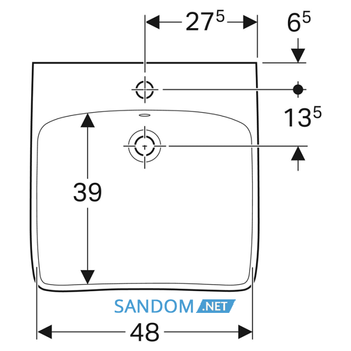 Умивальник Geberit Selnova Comfort 55х55 (500.302.01.1)
