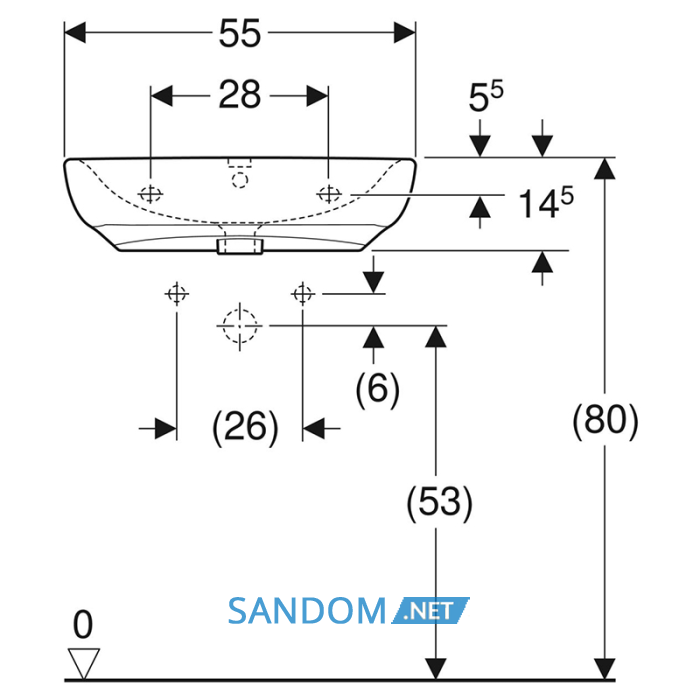 Умивальник Geberit Selnova Comfort 55х55 (500.302.01.1)