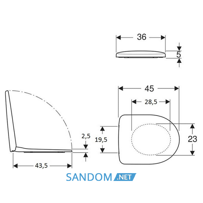 Крышка для унитаза Geberit Selnova с микролифтом Click Fix 500.335.01.1