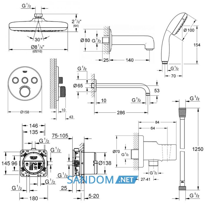 Душевая система Grohe Grohtherm SmartControl 34614SC2
