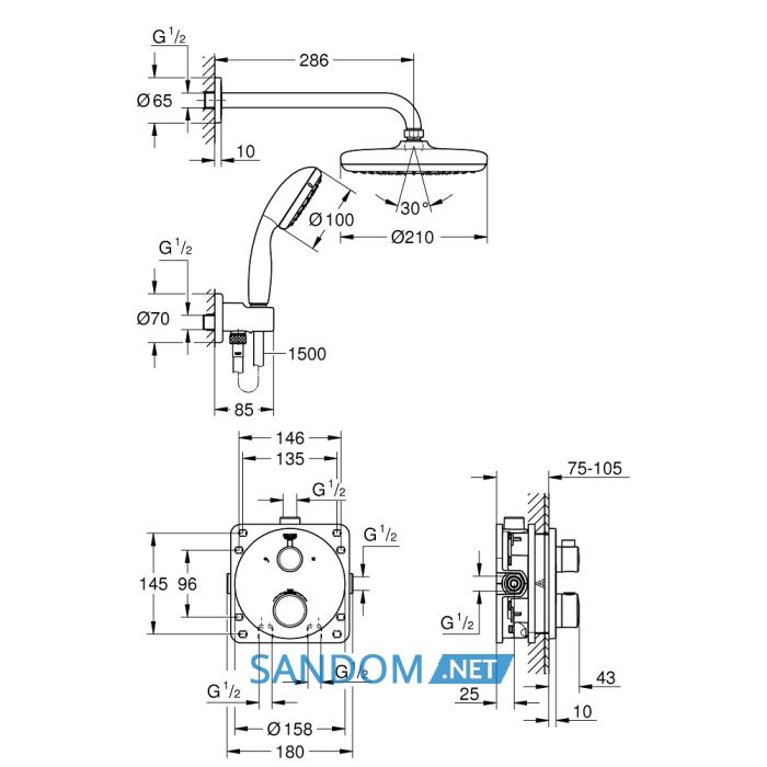 Душевая система Grohe Grohtherm 34727000
