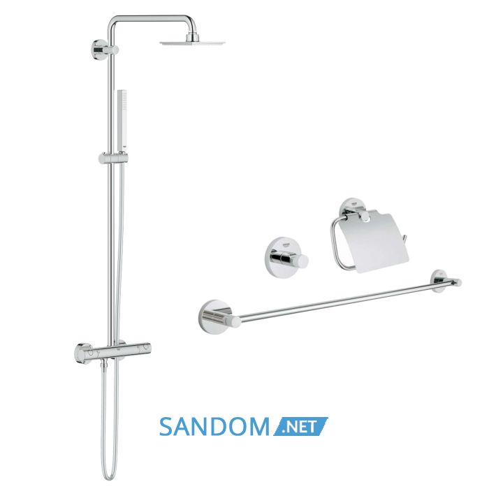 Комплект Grohe душова система Euphoria 27932000 + набір аксесуарів Essentials 40775001