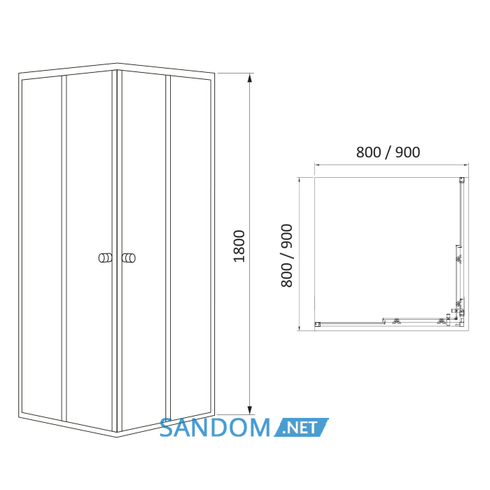 Душевая кабина RJ Velum 90х90х180 90RZ082Linia без поддона