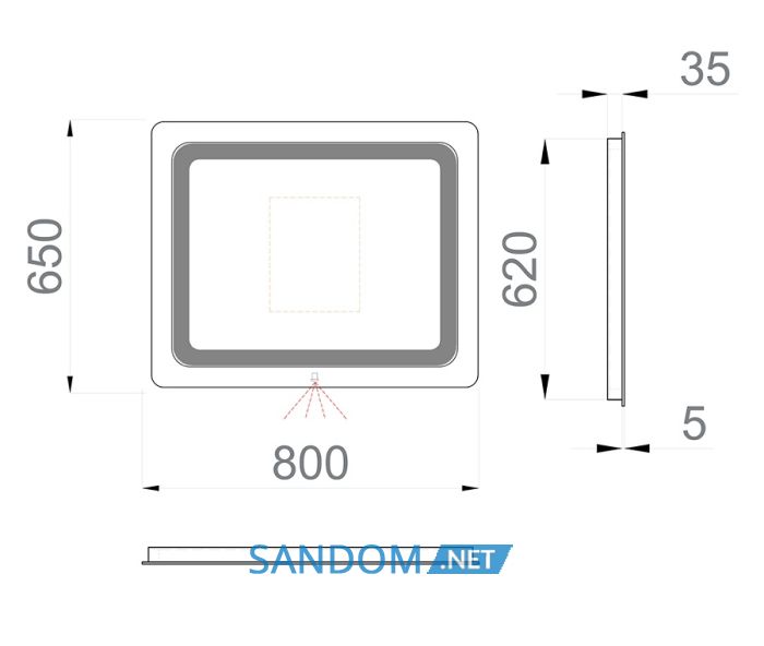 Дзеркало у ванну кімнату Sanwerk Lava Vega 80х65 з LED підсвіткою