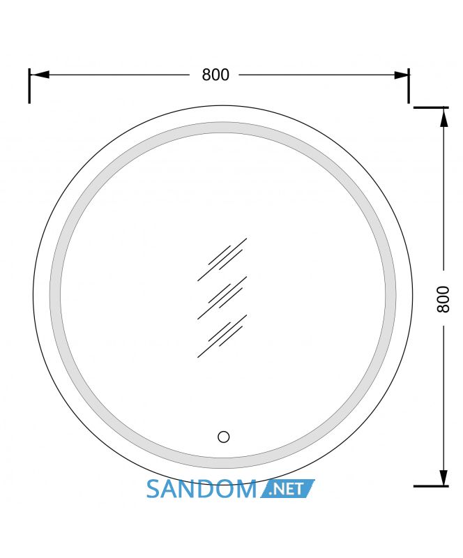 Дзеркало з LED підсвічуванням Sunny 80x80 S із сенсором
