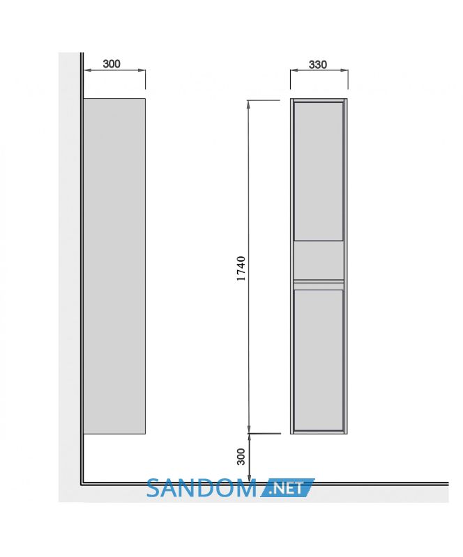 Пенал для ванной Мойдодыр Oslo Loft П-33-А