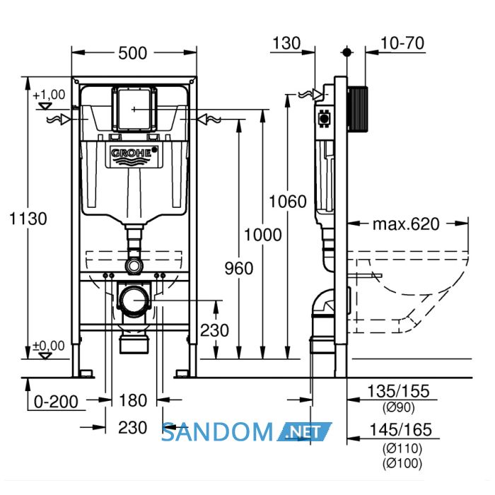 Інсталяція для унітазу Grohe Rapid SL 3 в 1 + набір VR30105Z-BT
