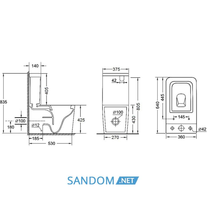 Унитаз-компакт Qtap Crow безободковый с сиденьем Soft-close QT05222170W