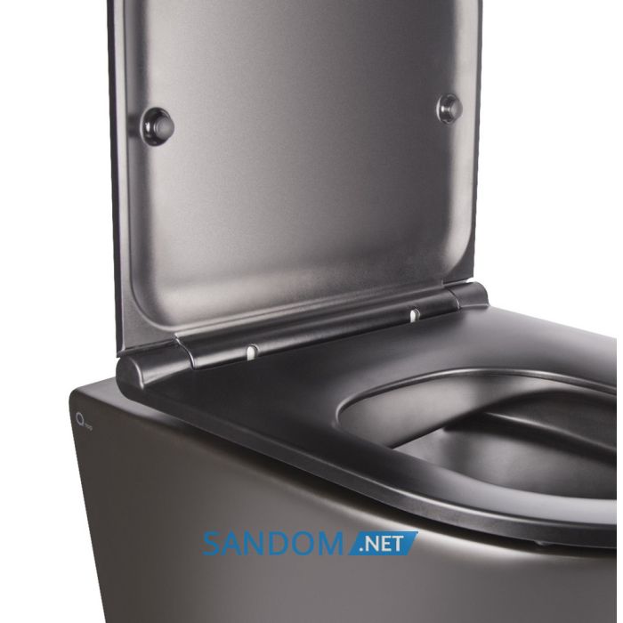 Унитаз подвесной Qtap Robin New QT1333046ENRMB безободковый с сиденьем Soft-close