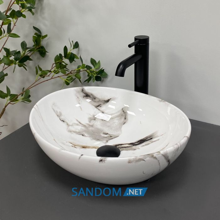 Умывальник накладной VBI PARMA CARRARA GLOSSY 41,5x33,5