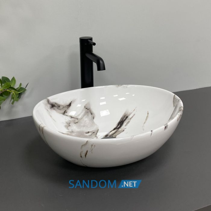 Умывальник накладной VBI PARMA CARRARA GLOSSY 41,5x33,5