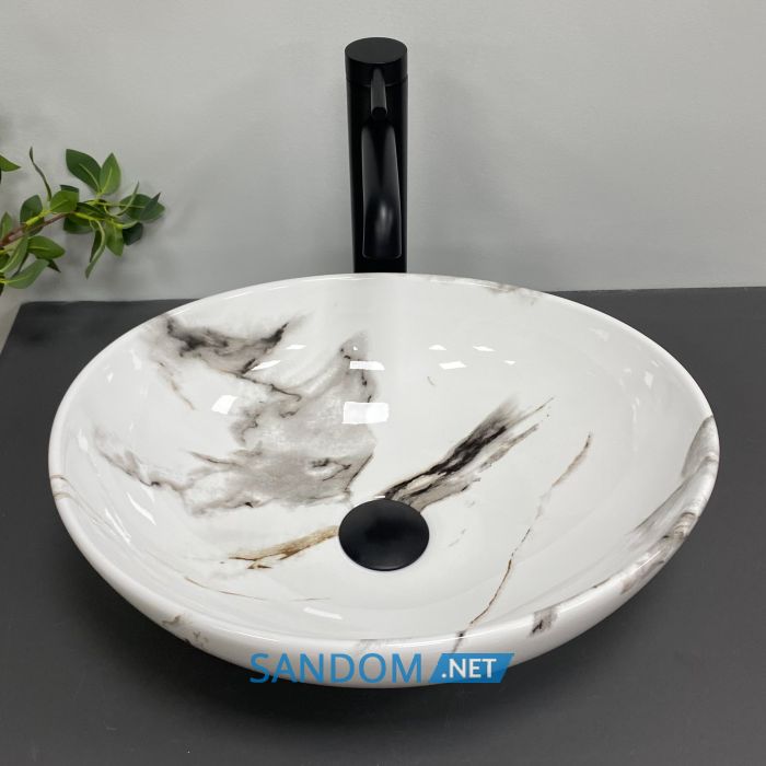 Умывальник накладной VBI PARMA CARRARA GLOSSY 41,5x33,5