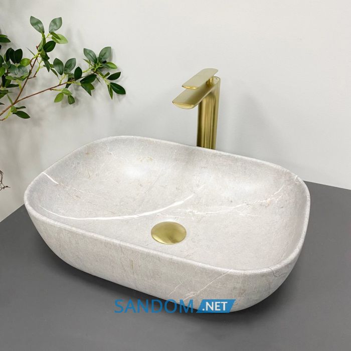 Умивальник накладний VBI RAVENNA GREY STONE MATT 46x32,5