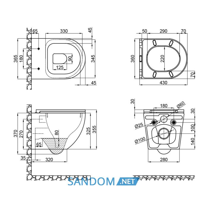 Унитаз подвесной Qtap Robin QT1333046ERW безободковый с сиденьем Soft-close