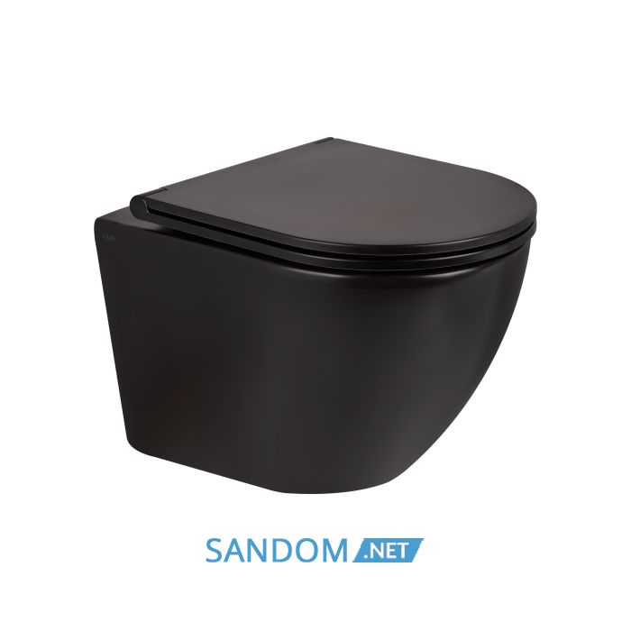 Унітаз підвісний Qtap Robin QT1333046ERMB безободковий з сидінням Soft-close