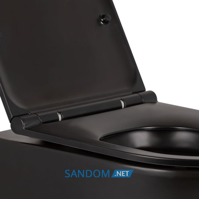 Унітаз підвісний Qtap Robin QT1333046ERMB безободковий з сидінням Soft-close