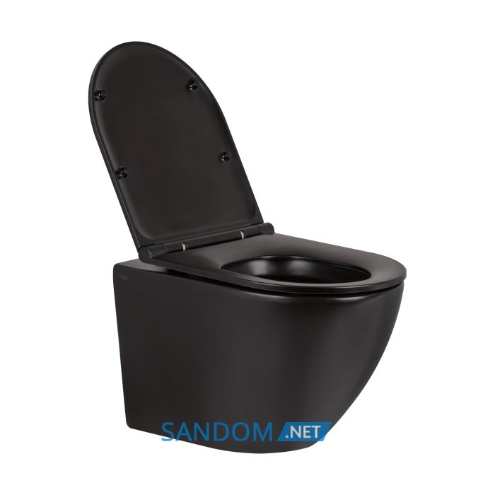 Унітаз підвісний Qtap Robin QT1333046ERMB безободковий з сидінням Soft-close