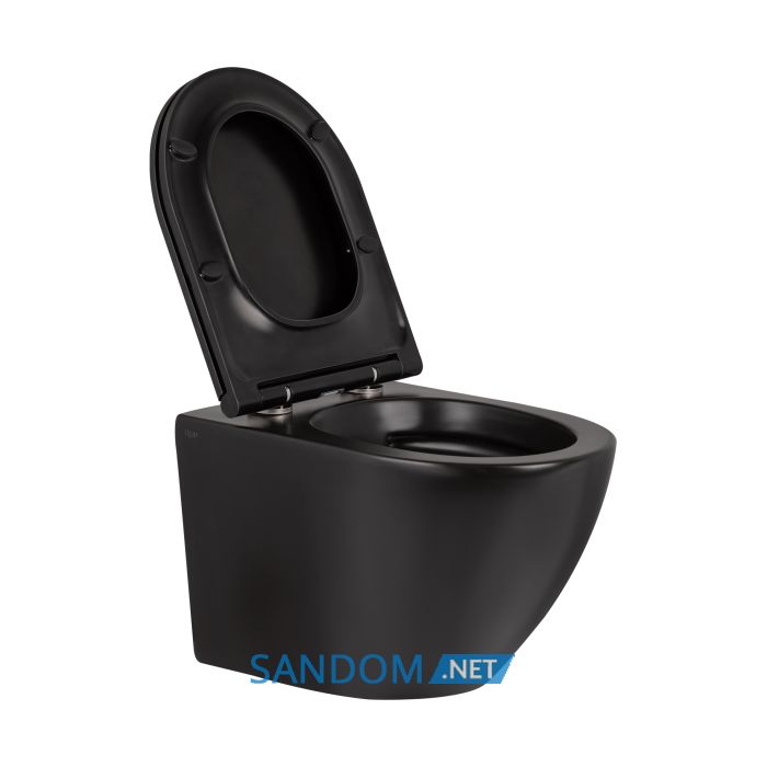 Унітаз підвісний Qtap Robin QT1333046ERMB безободковий з сидінням Soft-close