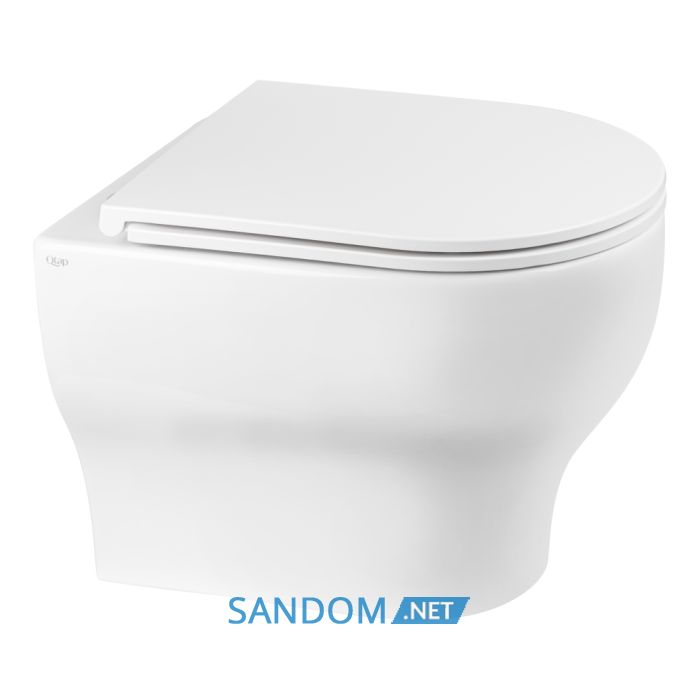 Унітаз підвісний Qtap Aries безободковий з сидінням Soft-close QT0333063ERW