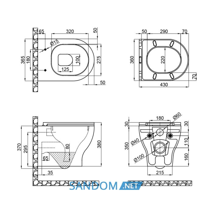 Унітаз підвісний Qtap Aries безободковий з сидінням Soft-close QT0333063ERW