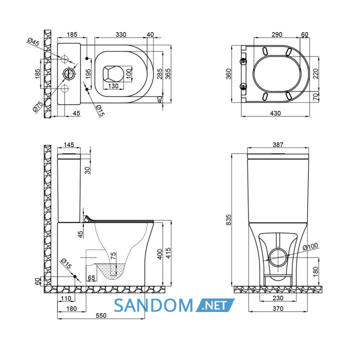 Унітаз-компакт Qtap Virgo безободковий з сидінням Soft-close QT18222169ARW