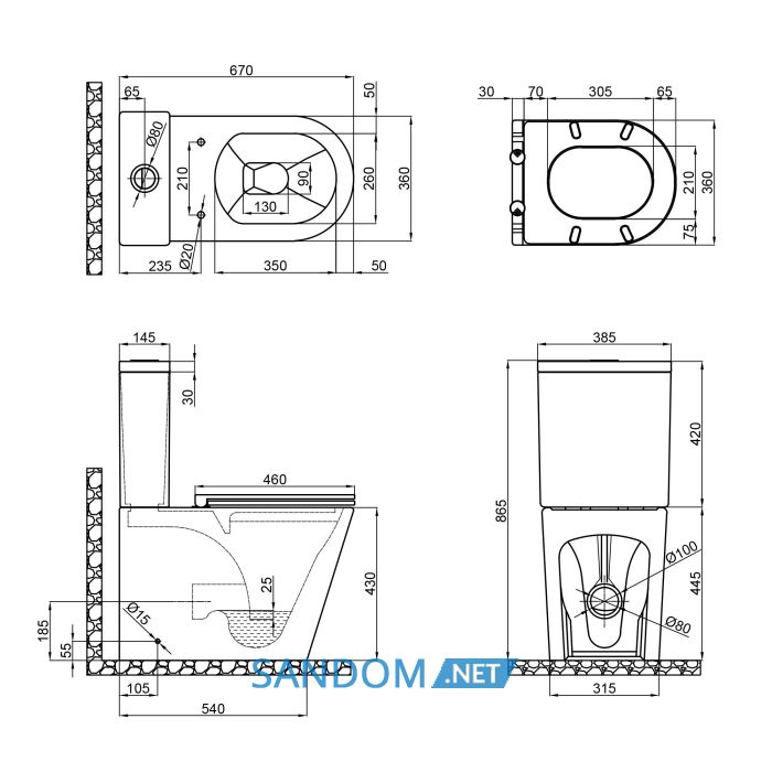 Унитаз-компакт Qtap Scorpio QT14222125ARMB без ободка с сиденьем Soft-close