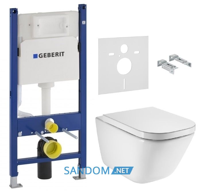 Инсталляция Geberit Duofix с унитазом Roca Gap Clean Rim и крышкой slow-closing  