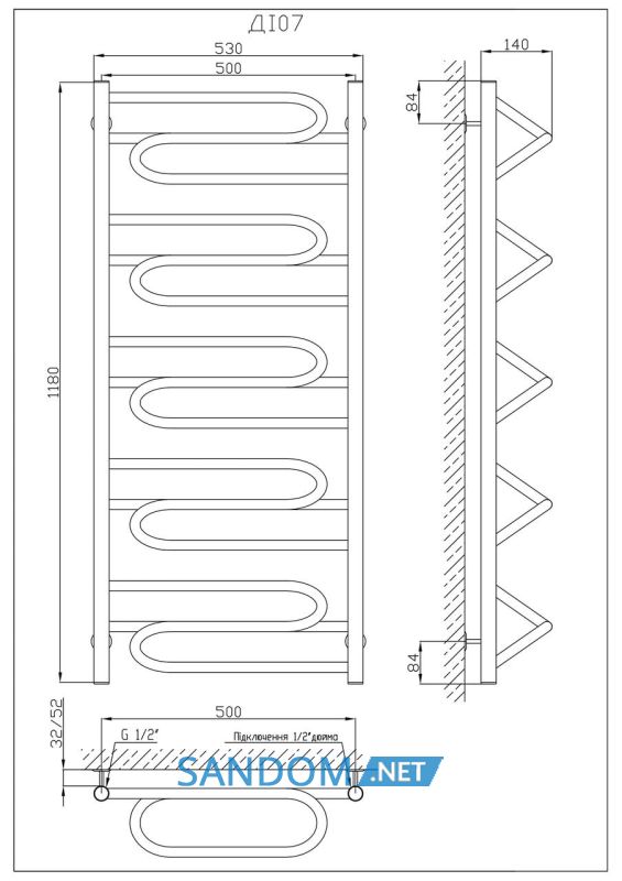 Полотенцесушитель KOSSER Илюзия 1100х530