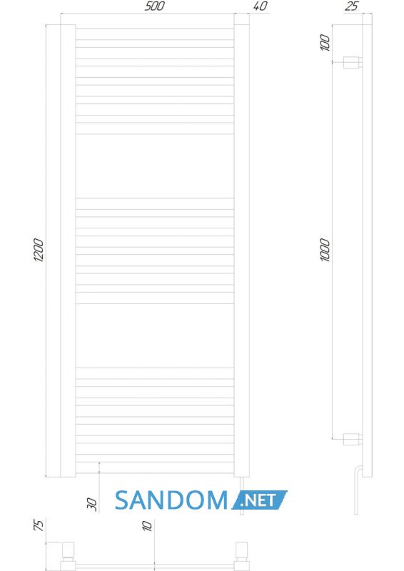 Полотенцесушитель KOSSER Герда 1200х500 EL