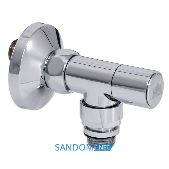 Кран угловой Laris Обычный 1/2" - 3/4" + эксцентрики 2шт. (ZZ-4701)