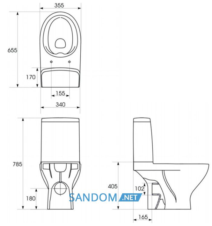 Унитаз-компакт Cersanit Moduo 011 безободковый K116-025 с сидением Slim Wrap