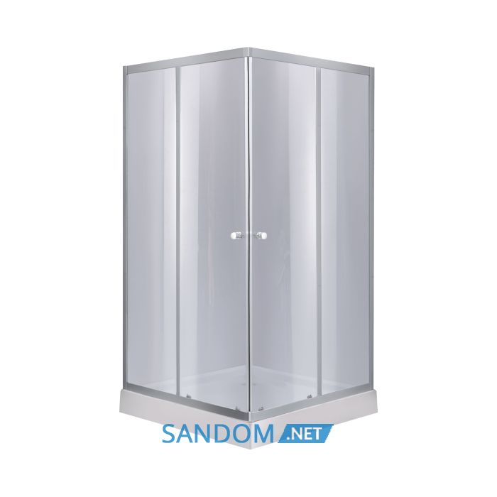 Душова кабіна Lidz Wawel SC80x80.SAT.LOW.GR з низьким піддоном, сіре скло