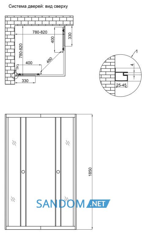 Душевая кабина Lidz Wawel SC80x80.SAT.LOW.FR без поддона, матовое стекло