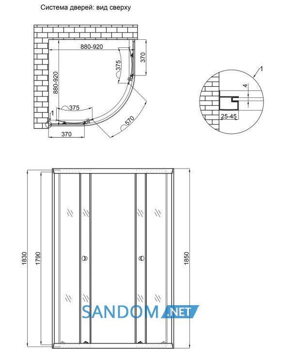 Душевая кабина Lidz Latwa SC90x90.SAT.LOW.FR без поддона, матовое стекло