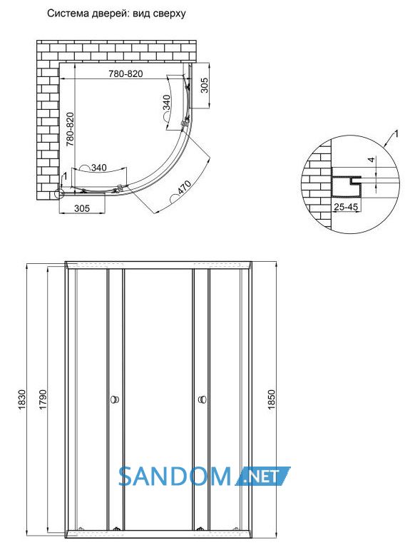 Душова кабіна Lidz Latwa SC80x80.SAT.LOW.GR без піддону, сіре скло