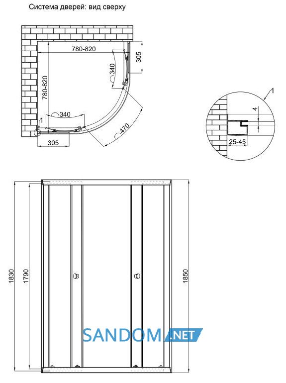 Душевая кабина Lidz Latwa SC80x80.SAT.LOW.FR без поддона, матовое стекло