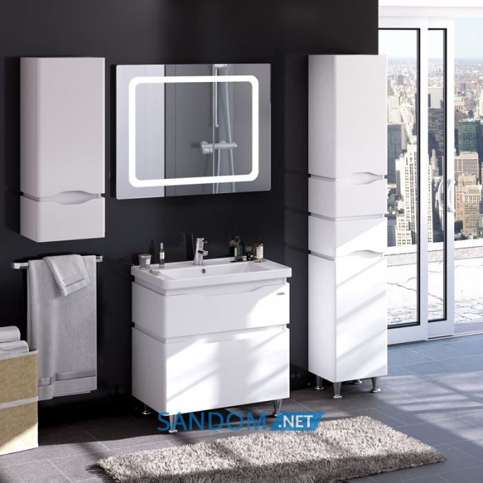 Тумба Sanwerk Alessa з умивальником Канте 80 біла