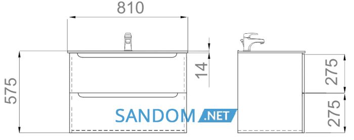 Тумба Sanwerk Vega Air з умивальником Клеа 81