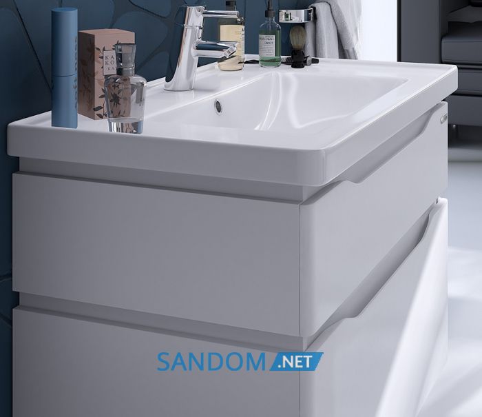 Тумба Sanwerk Alessa Air с умывальником Канте 80 белая