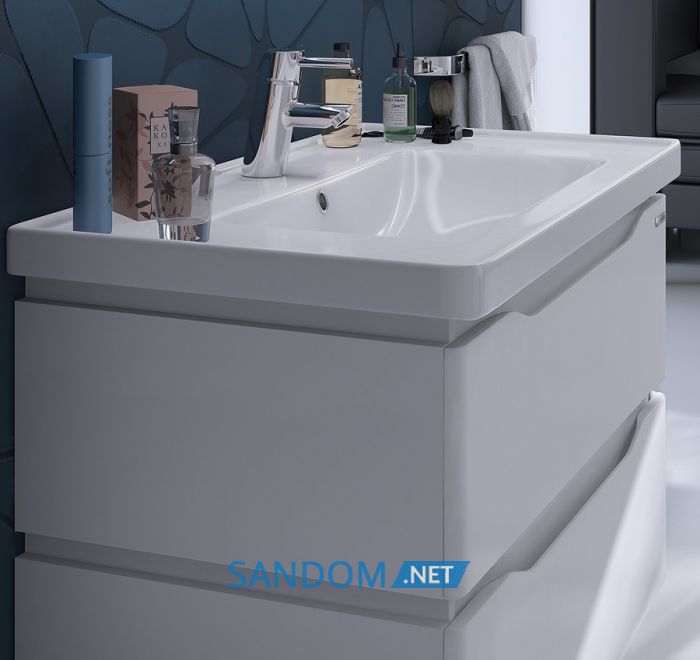 Тумба Sanwerk Alessa Air с умывальником Канте 70 белая
