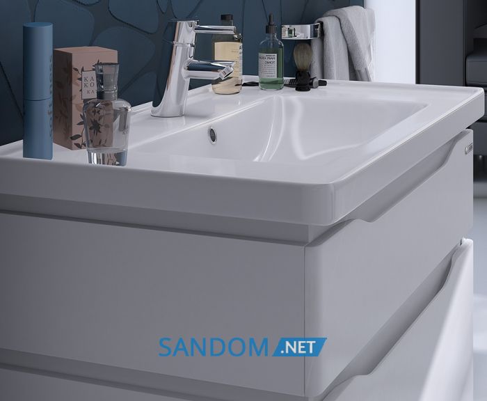 Тумба Sanwerk Alessa з умивальником Канте 80 біла