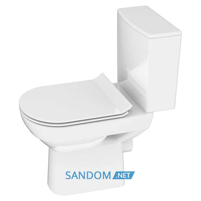 Унитаз-компакт Cersanit City Clean On без ободка с сидением Slim