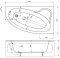 Ванна акрилова Swan Gloria 160x90 з панеллю та ніжками