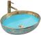 Умивальник REA MARGOT GOLD/BLUE накладний 52х40