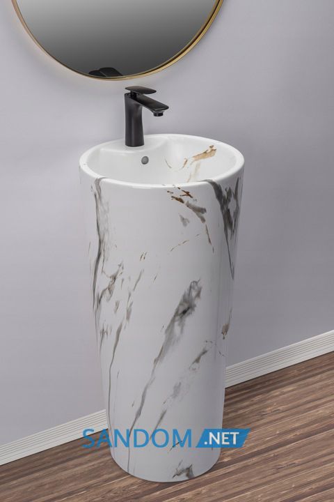 Умывальник (раковина) REA BLANKA MARBLE MATT напольный 40x40