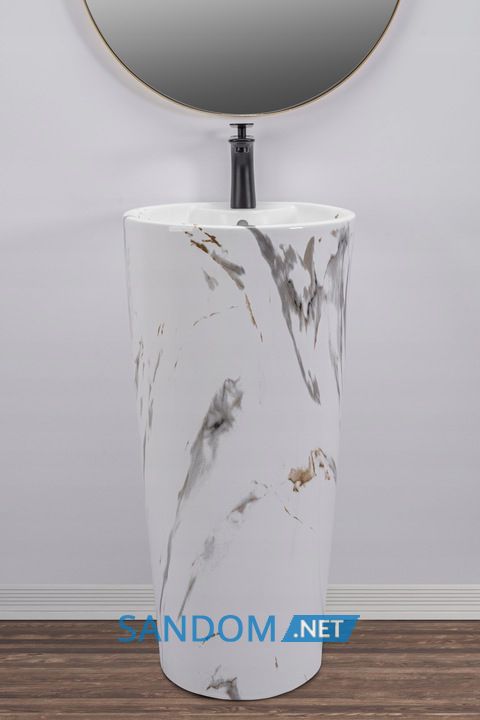 Умывальник (раковина) REA BLANKA MARBLE MATT напольный 40x40